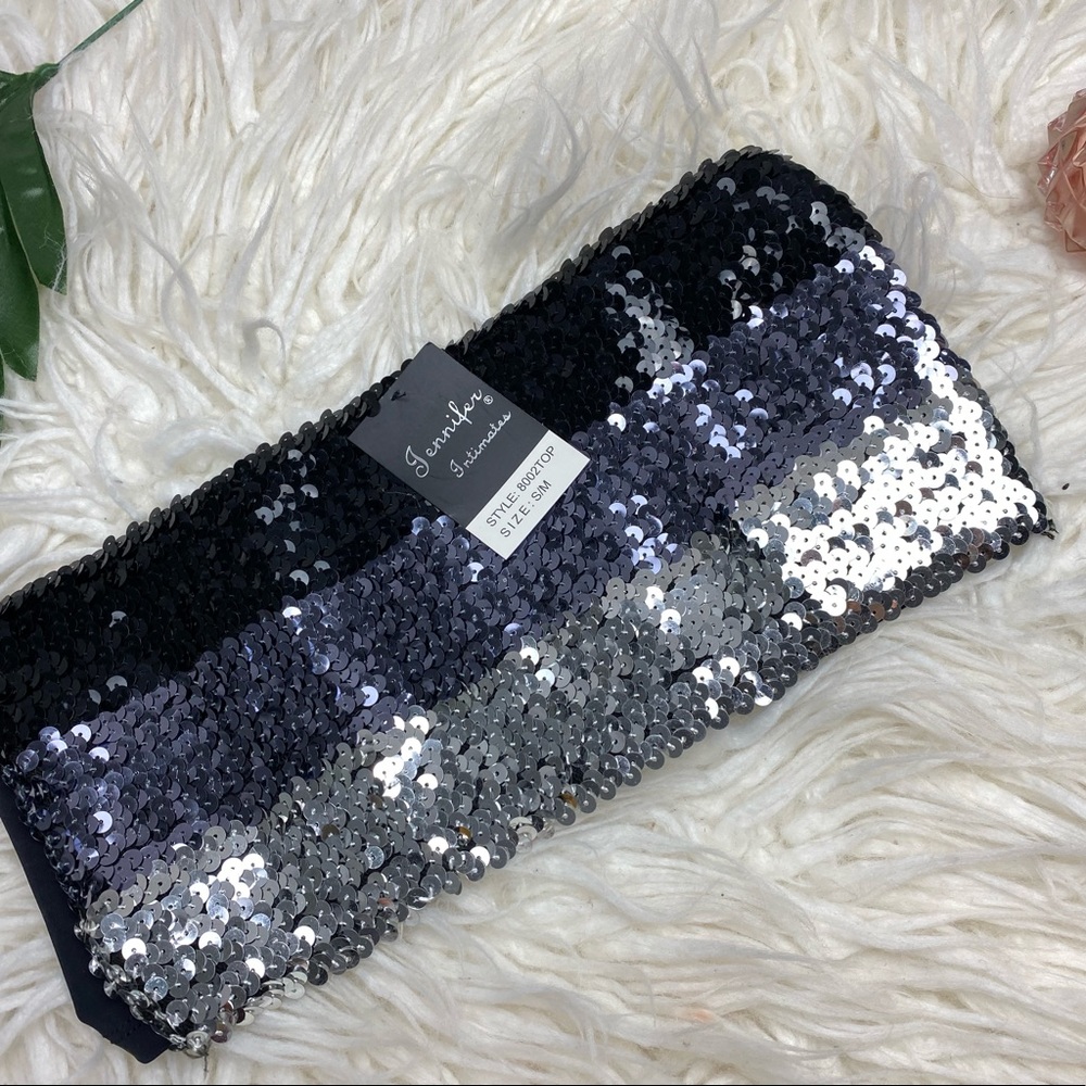 🌿Shiny Strapless Bandeau Top